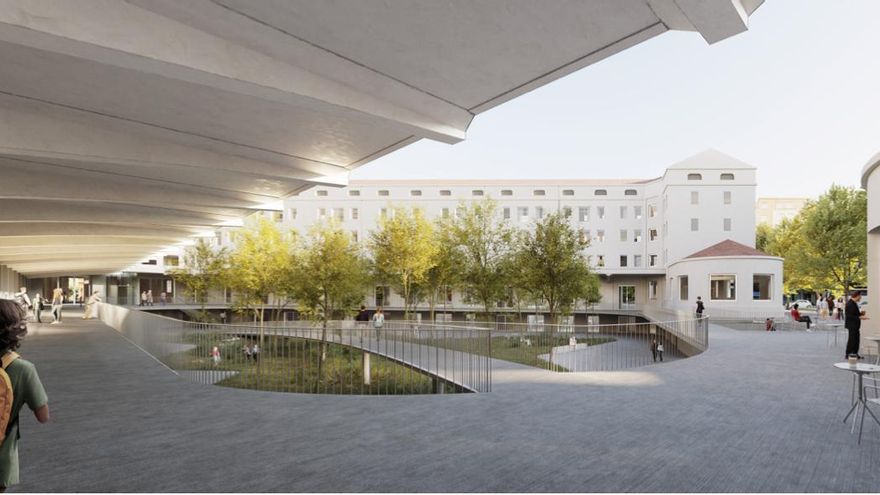 Las dársenas de la antigua estación de autobuses serán una plaza-jardín rebajada al nivel del sótano
