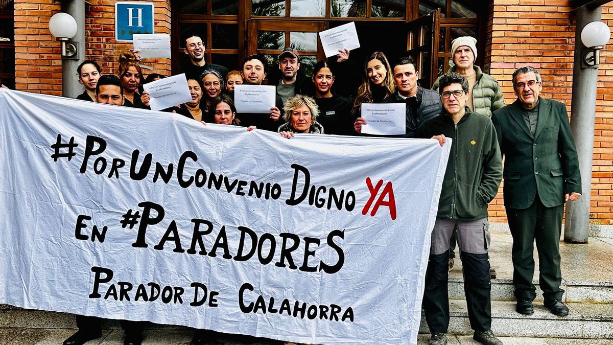 Protesta de la plantilla del parador de Calahorra