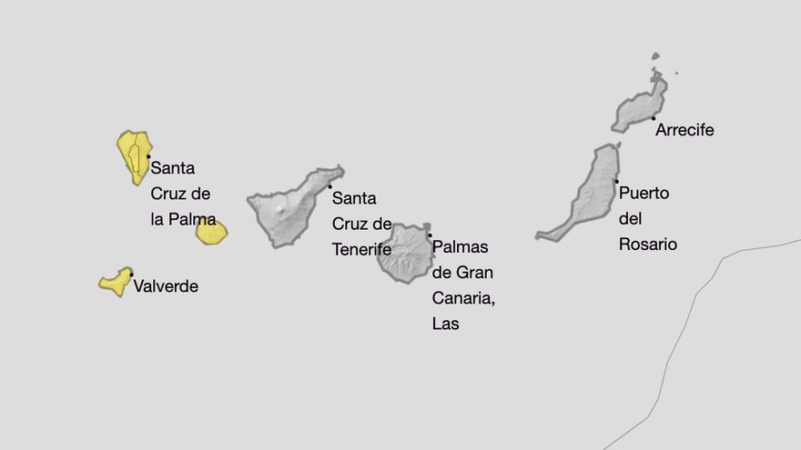 Islas afectadas por los avisos amarillos de Aemet este jueves y viernes