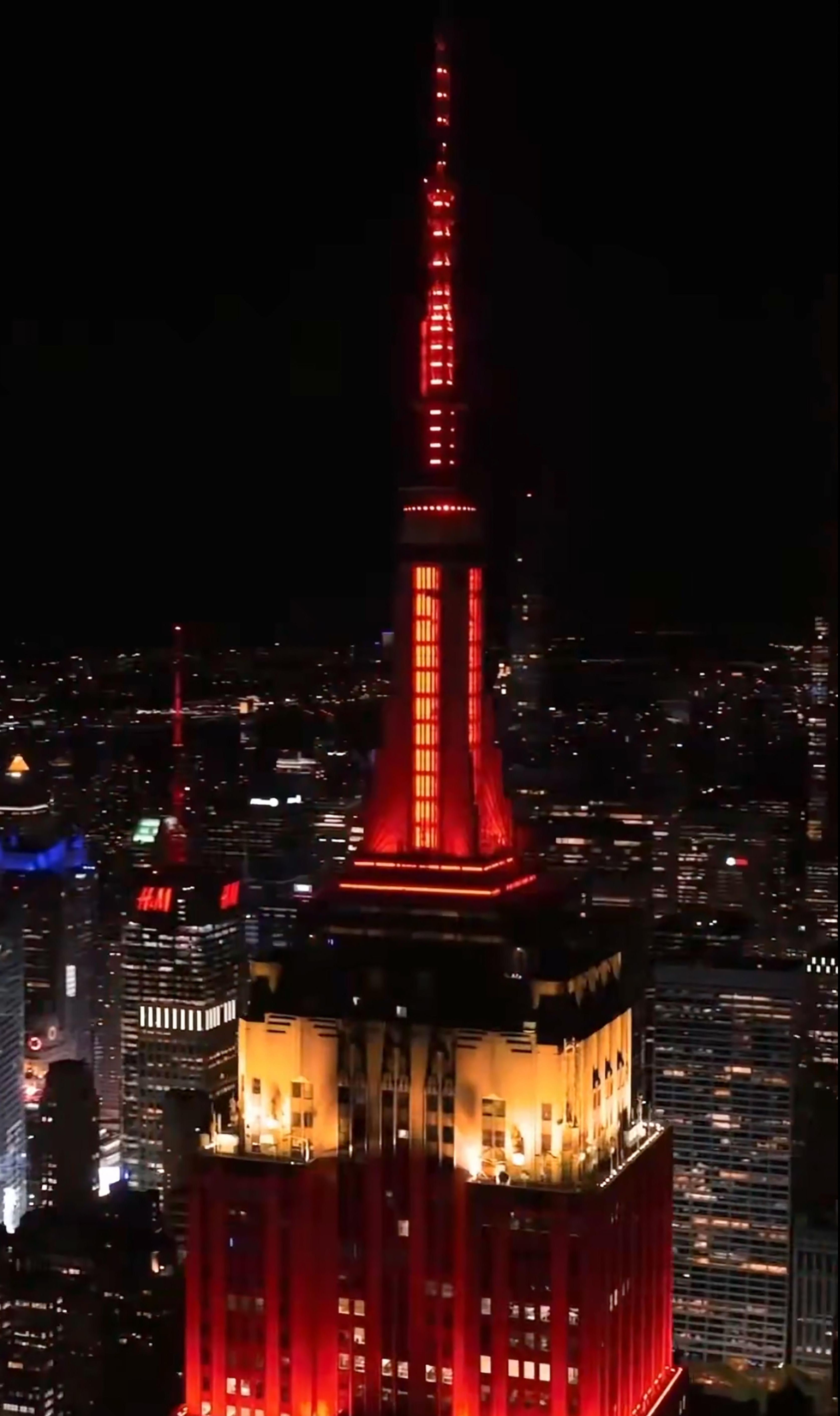 El Empire State de Nueva York iluminado con los colores de España tras la victoria en el Mundial