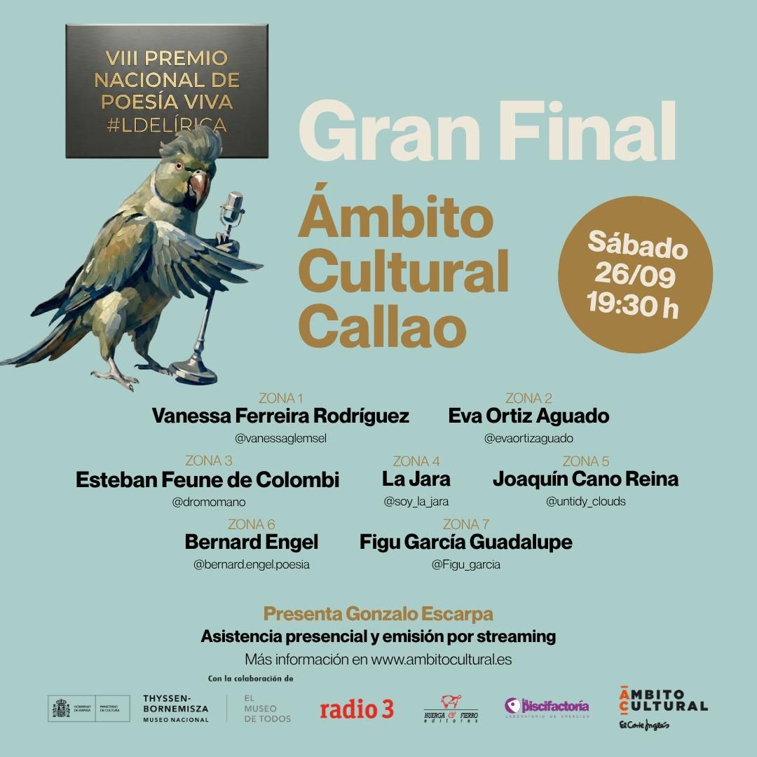 Cartel de la VIII edición del Premio Nacional de Poesía Viva #LdeLírica