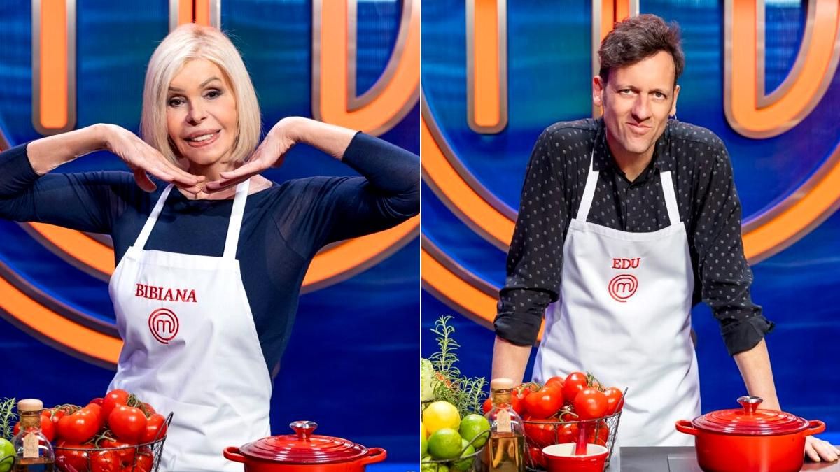 Bibiana Fernández y Edu Soto en los posados de 'MasterChef Celebrity Legends'