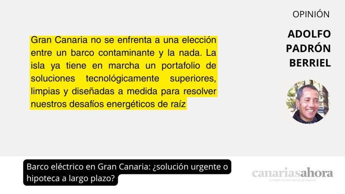 Barco eléctrico en Gran Canaria: ¿solución urgente o hipoteca a largo plazo?