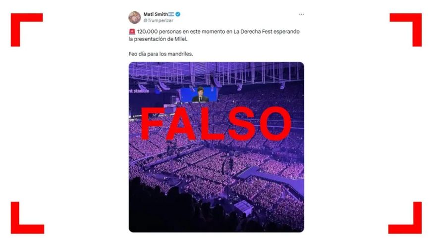 No, esta foto no muestra a 120.000 personas en La Derecha Fest, es un show de Taylor Swift