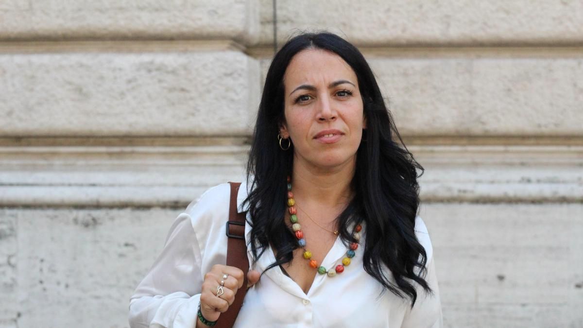 La diputada del Partido Demócrata Ouidad Bakkali, ante la Cámara de Diputados, en Roma.