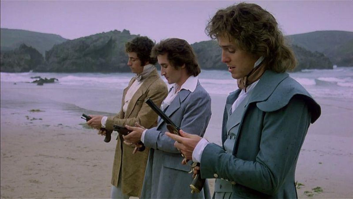 Hugh Grant, junto al resto del elenco masculino de 'Remando al viento'