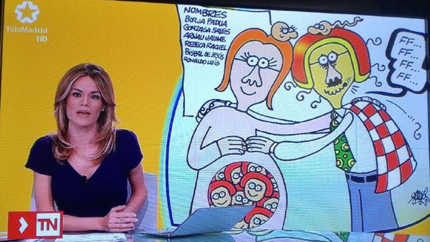 Ilustración de Forges en el TN2 de Telemadrid