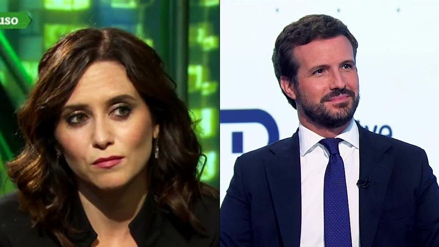 Ayuso tuvo más minutos que Casado en los informativos de TV durante el 2021