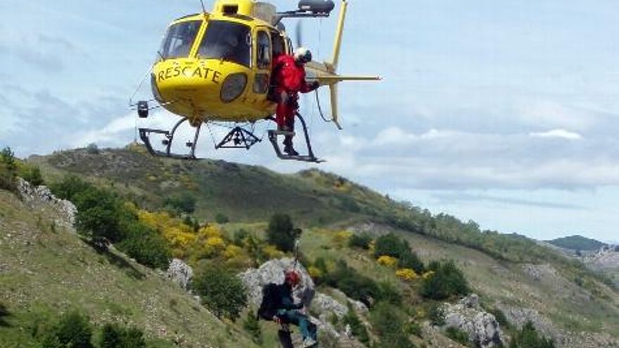 Un momento del simulacro realizado hoy en Sabero.
