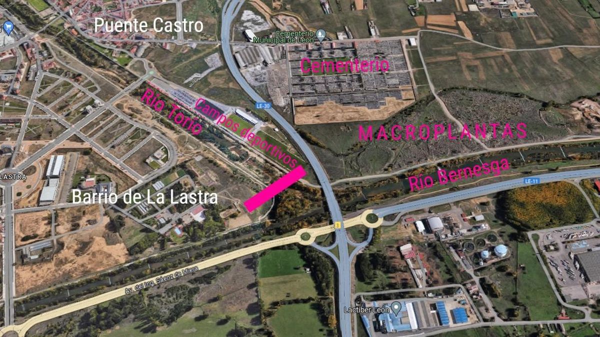 Conexión de la zona de macroplantas de la red de calor de Puente Castro y el resto de la ciudad por La Lastra.