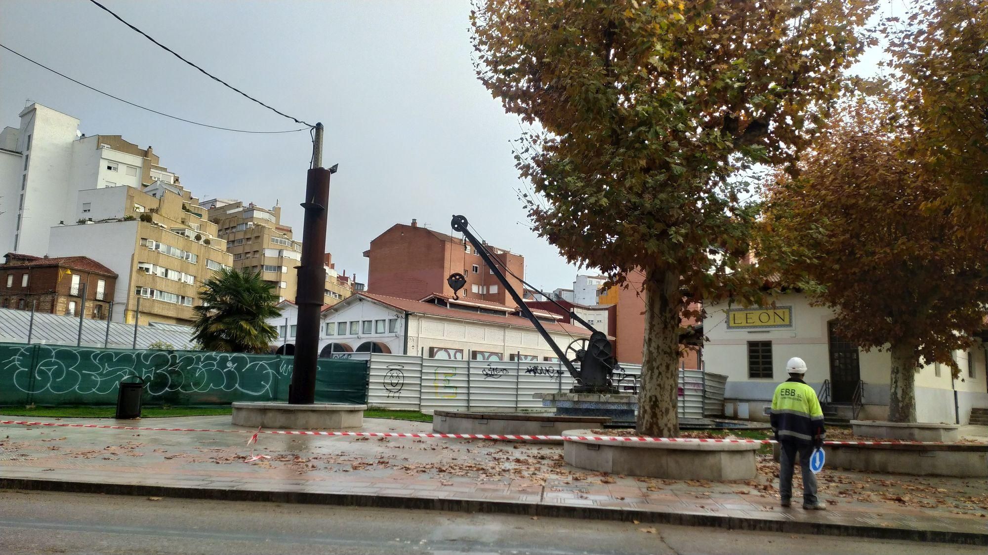 Los trabajos vistos desde la Estación de Feve