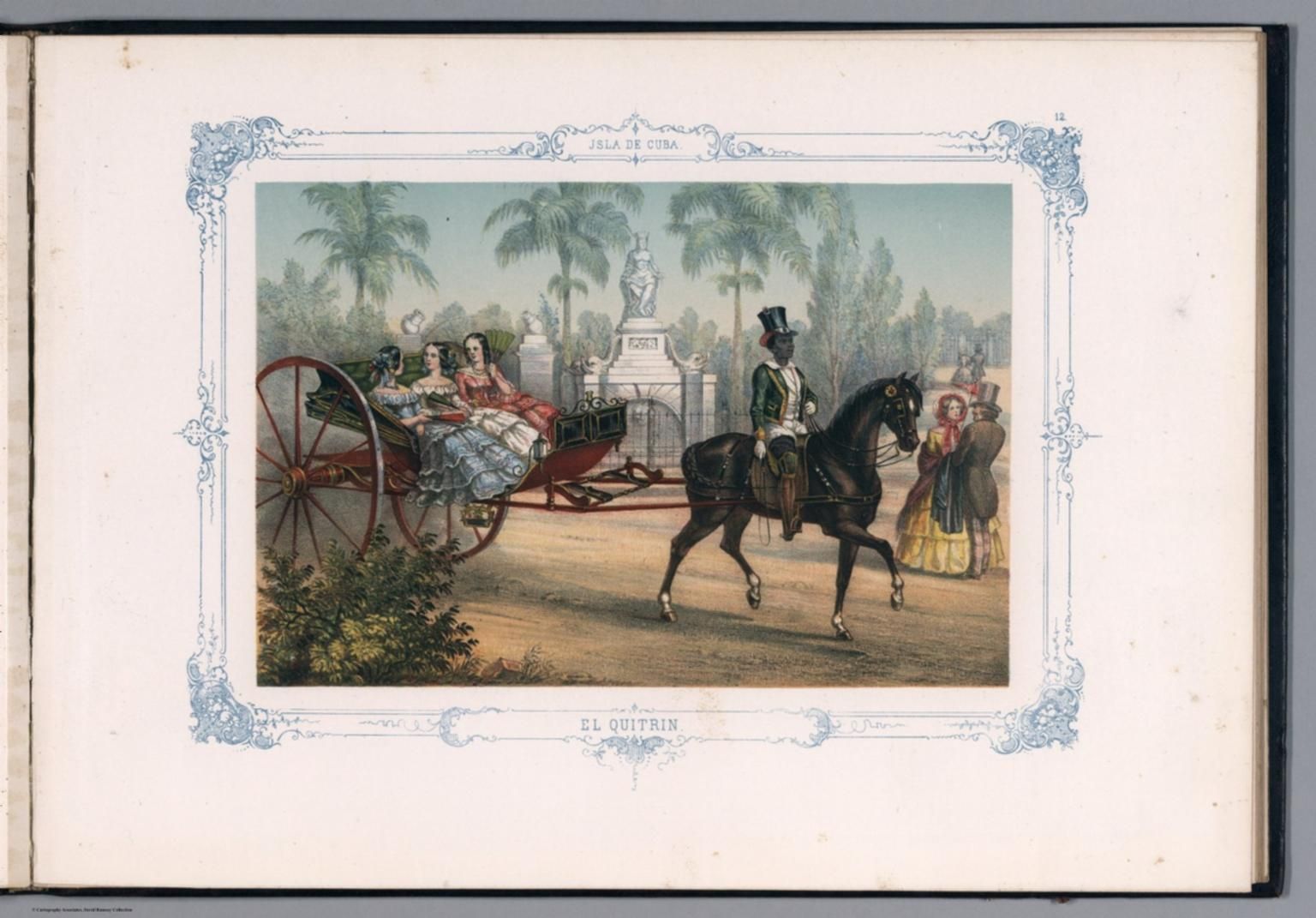 Mujeres paseando en un quitrín por La Habana