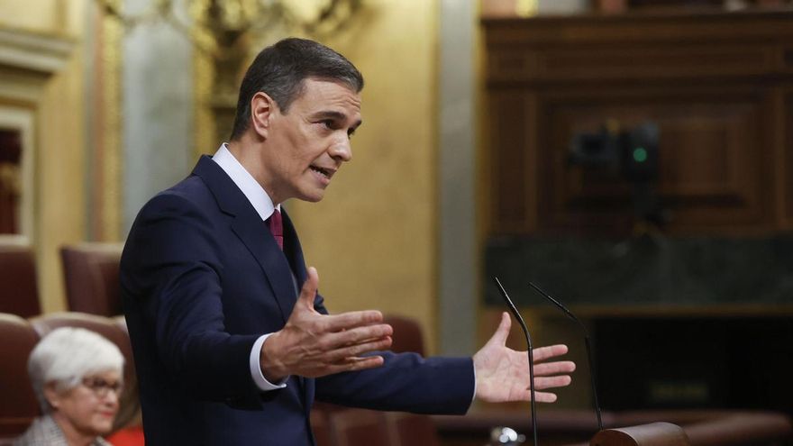 Pedro Sánchez durante el debate de investidura.