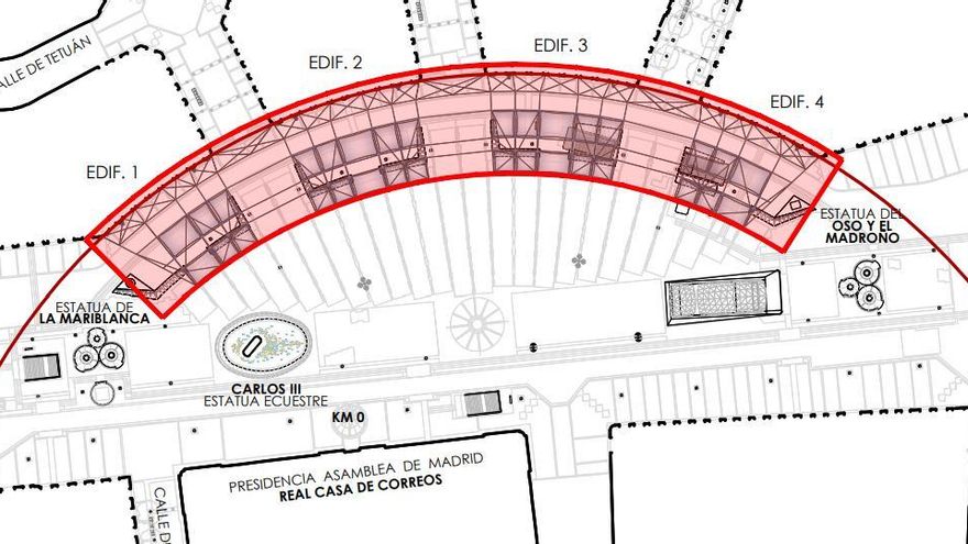Así serán los toldos para la Puerta del Sol: 2.700 m2 de sombra, color claro y más caros de lo previsto
