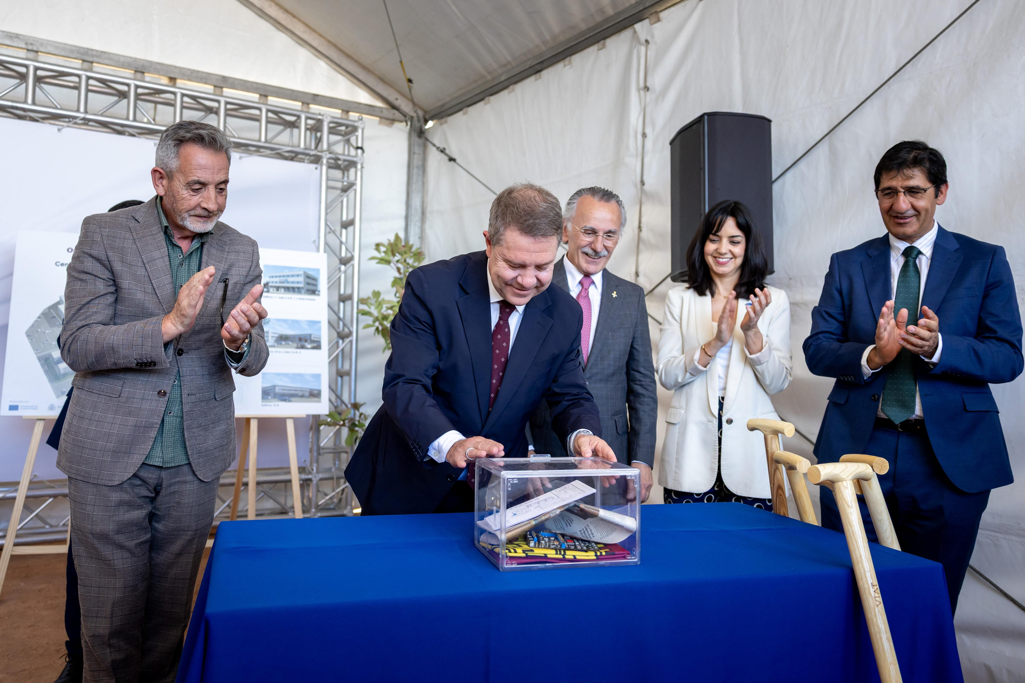 Colocación de la primera piedra de la modernización del Centro Tecnológico de Valdepeñas
