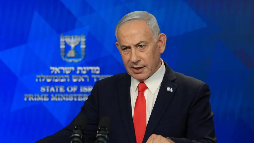 FOTO ARCHIVO. El primer ministro israelí, Benjamin Netanyahu, durante una rueda de prensa en Jerusalén en junio de 2026. EFE/EPA/RONEN ZVULUN / POOL
