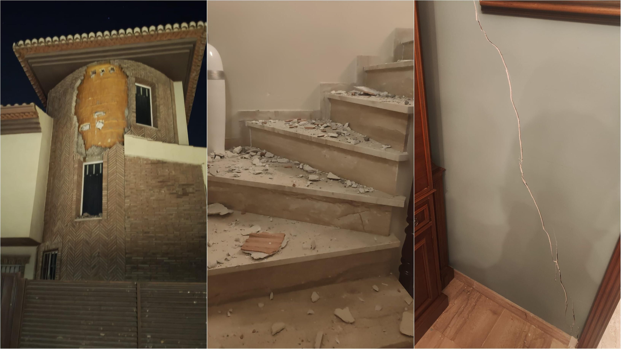Muestra de los destrozos que ha provocado el seísmo durante la madrugada