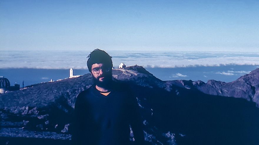 Anelio Rodríguez Concepción en el Observatorio del Roque de Los Muchachos en 1983. Crédito: Pepe Ortega