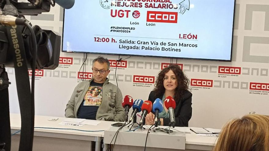 Los sindicatos de León celebran el Día de los Trabajadores con la reclamación del pleno empleo en la provincia