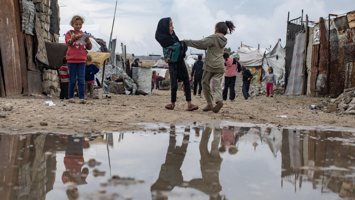 Niños palestinos en la ciudad de Jan Yunis, en el sur de la Franja de Gaza.