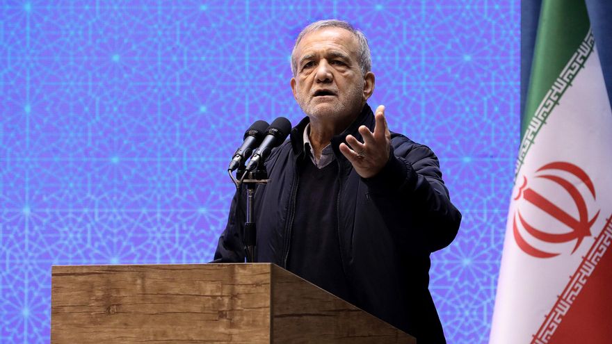 El presidente de Irán, Masud Pezeshkian, durante un acto el 6 de enero en Teherán.