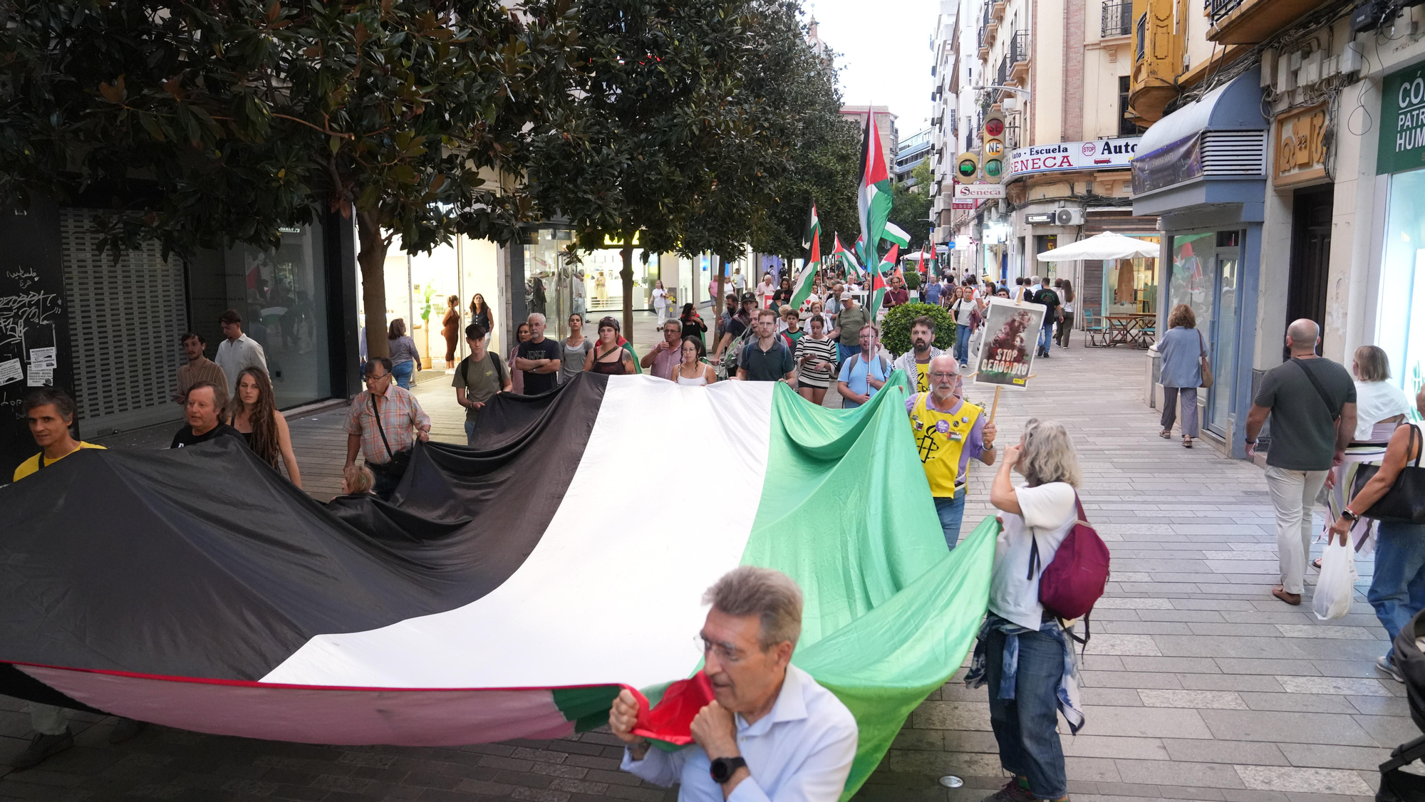 Manifestantes participan en Córdoba en una marcha en solidaridad con Palestina