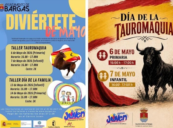 A la izquierda, el cartel que se promocionó con los logos del Ministerio de Igualdad, el Plan Corresponsables y el Instituto de la Mujer, y a la derecha el nuevo cartel ya con los logos retirados