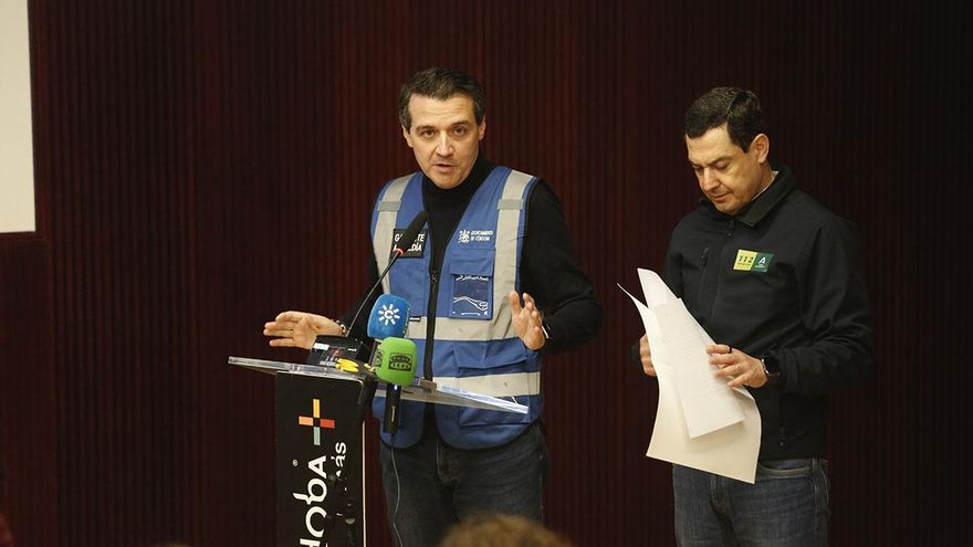 Visita a Córdoba del presidente de la Junta de Andalucía Juanma Moreno por las inundaciones