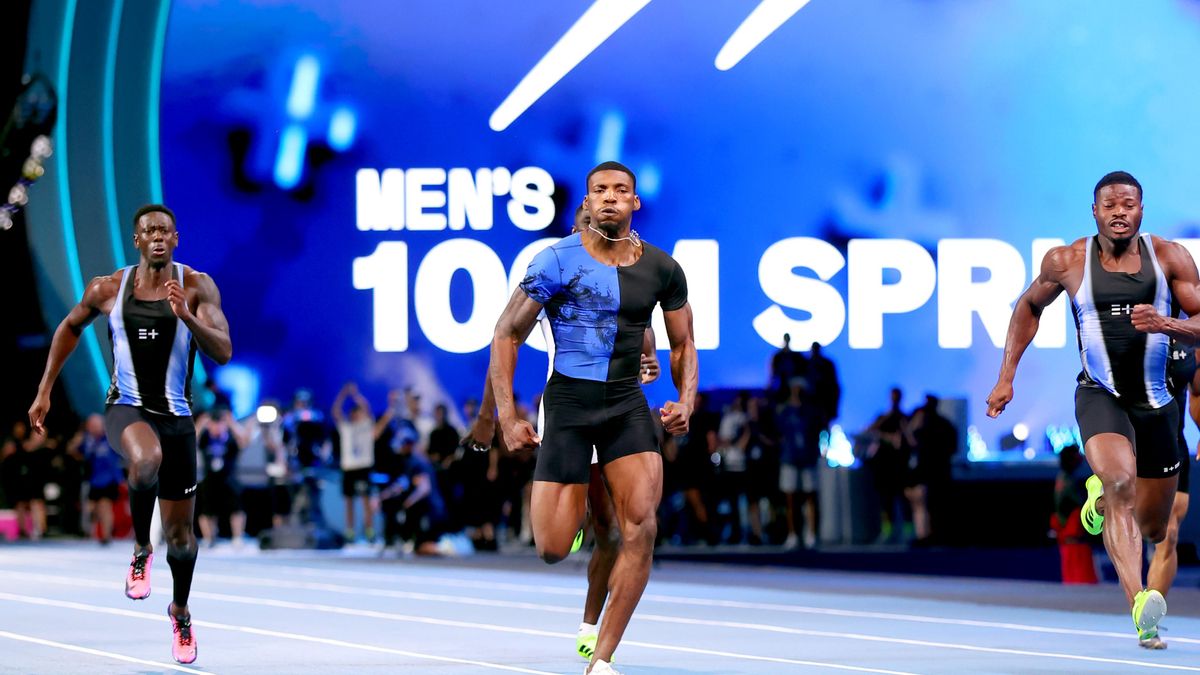 El medallista de plata de París, Fred Kerley, gana los 100 metros lisos en los Enhanced Games