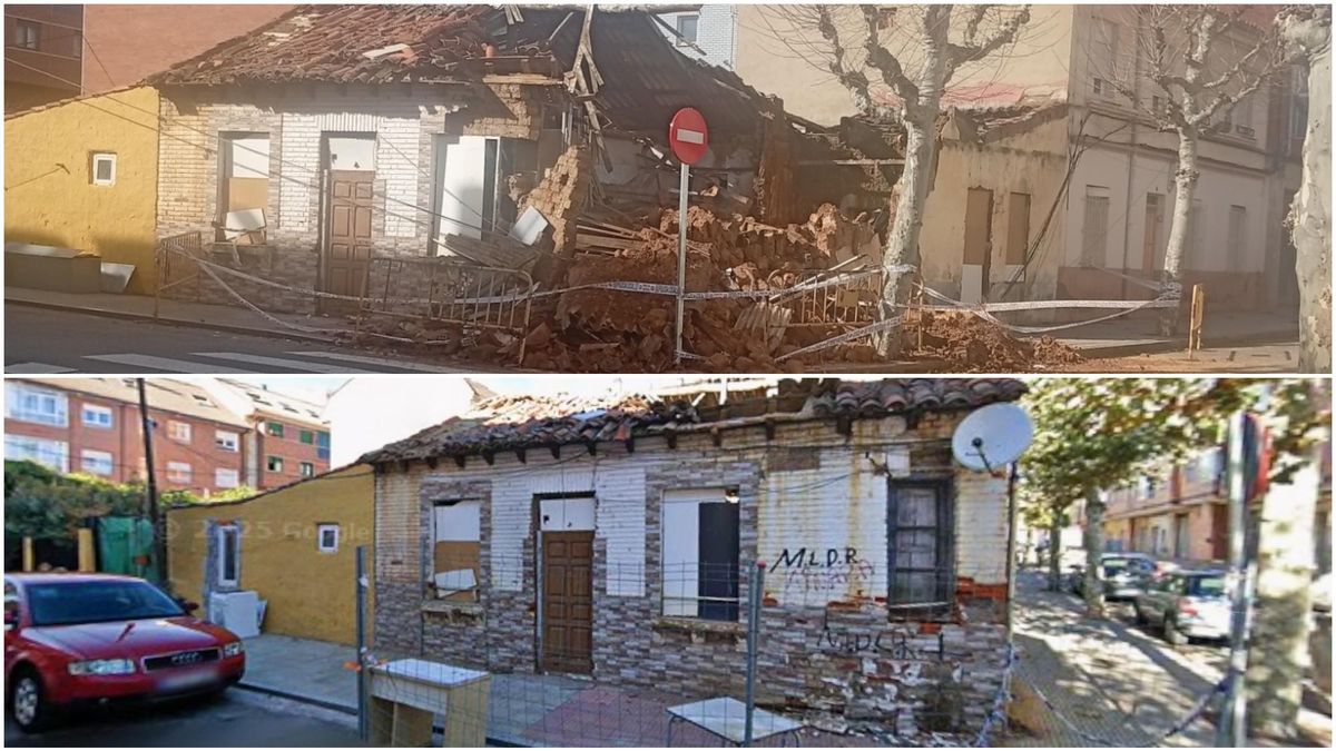 Años de desidia y los temporales provocan el derrumbre de una vivienda en el barrio de La Inmaculada de León