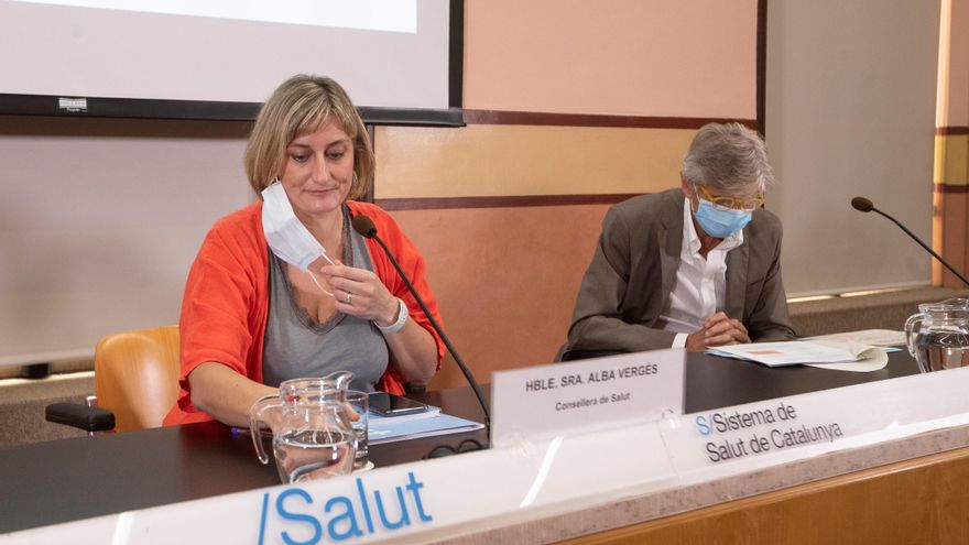 La consellera de Salud, Alba Vergés, junto al secretario de Salud Pública, Josep Maria Argimon