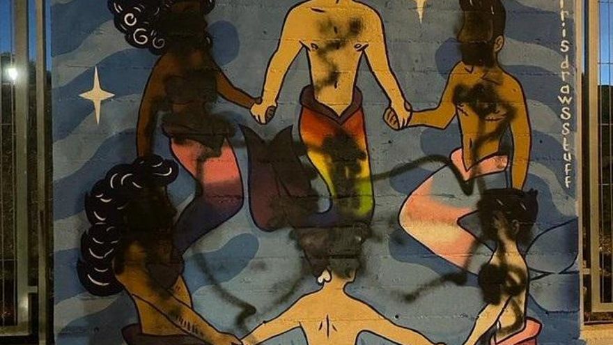 Aparece vandalizado el mural pintado con motivo de la celebración del Orgullo en Getafe.
