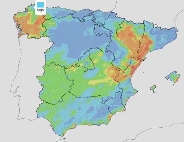 Mapa del riesgo de incendio para el viernes 21 de agosto de 2026 | AEMET
