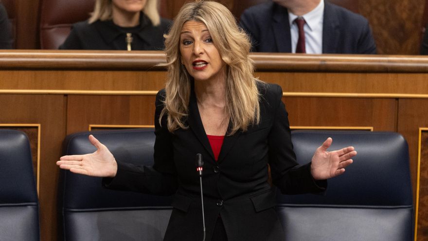 Archivo - La vicepresidenta segunda y ministra de Trabajo y Economía Social, Yolanda Díaz, en el Congreso de los Diputados, a 7 de febrero de 2024, en Madrid (España).