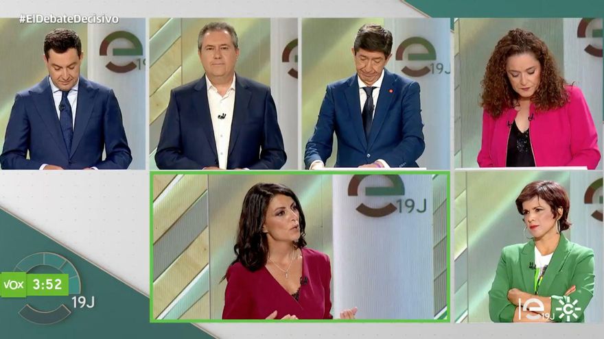 Pantallazo del debate durante la intervención de Olona.