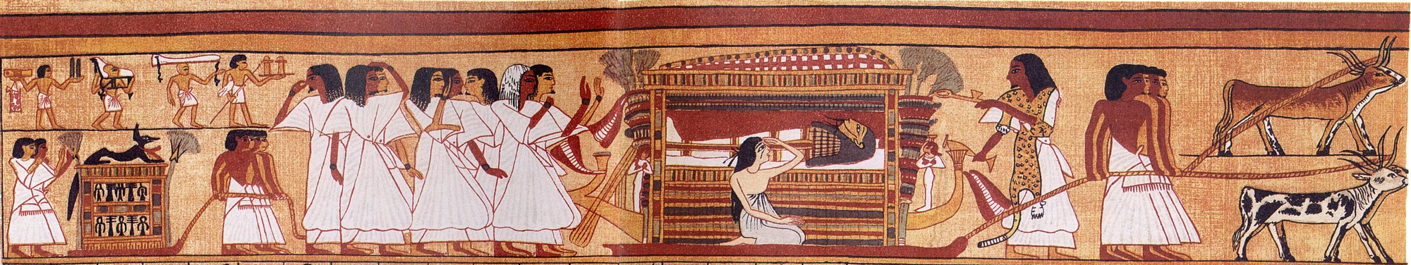 Procesión funeraria del antiguo Egipto representada en el 'Libro de los muertos'