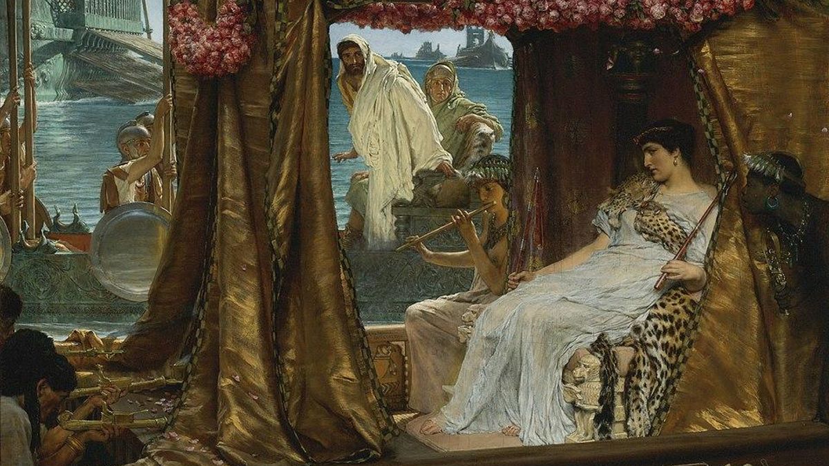 Cuadro "El encuentro de Antonio y Cleopatra", de Lawrence Alma-Tadema.