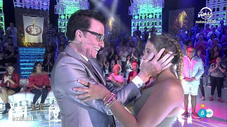 Ortega Cano y Gloria Camila en el plató de Supervivientes