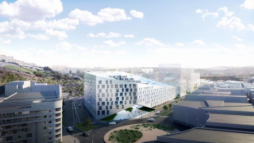 Así se vería Guanarteme con el Residencial Las Américas y los edificios de hasta 16 plantas a su lado