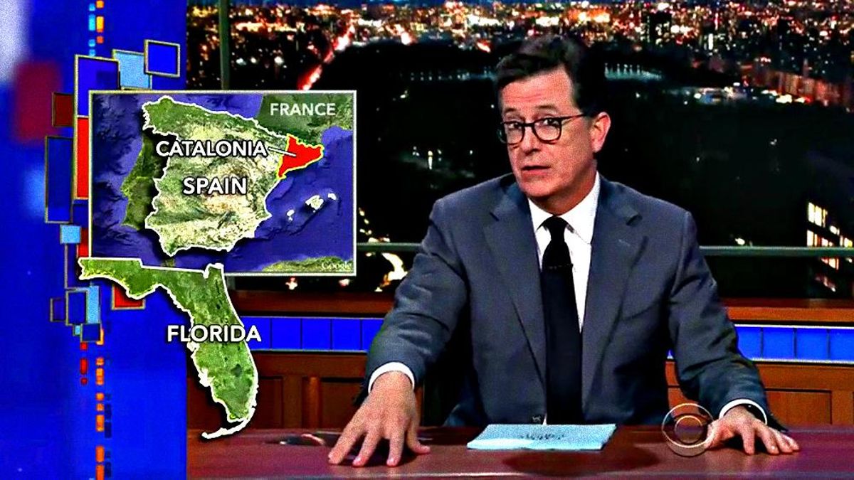 Stephen Colbert satiriza sobre Catalunya: "Nada más democrático que encarcelar a quienes ganaron elecciones"