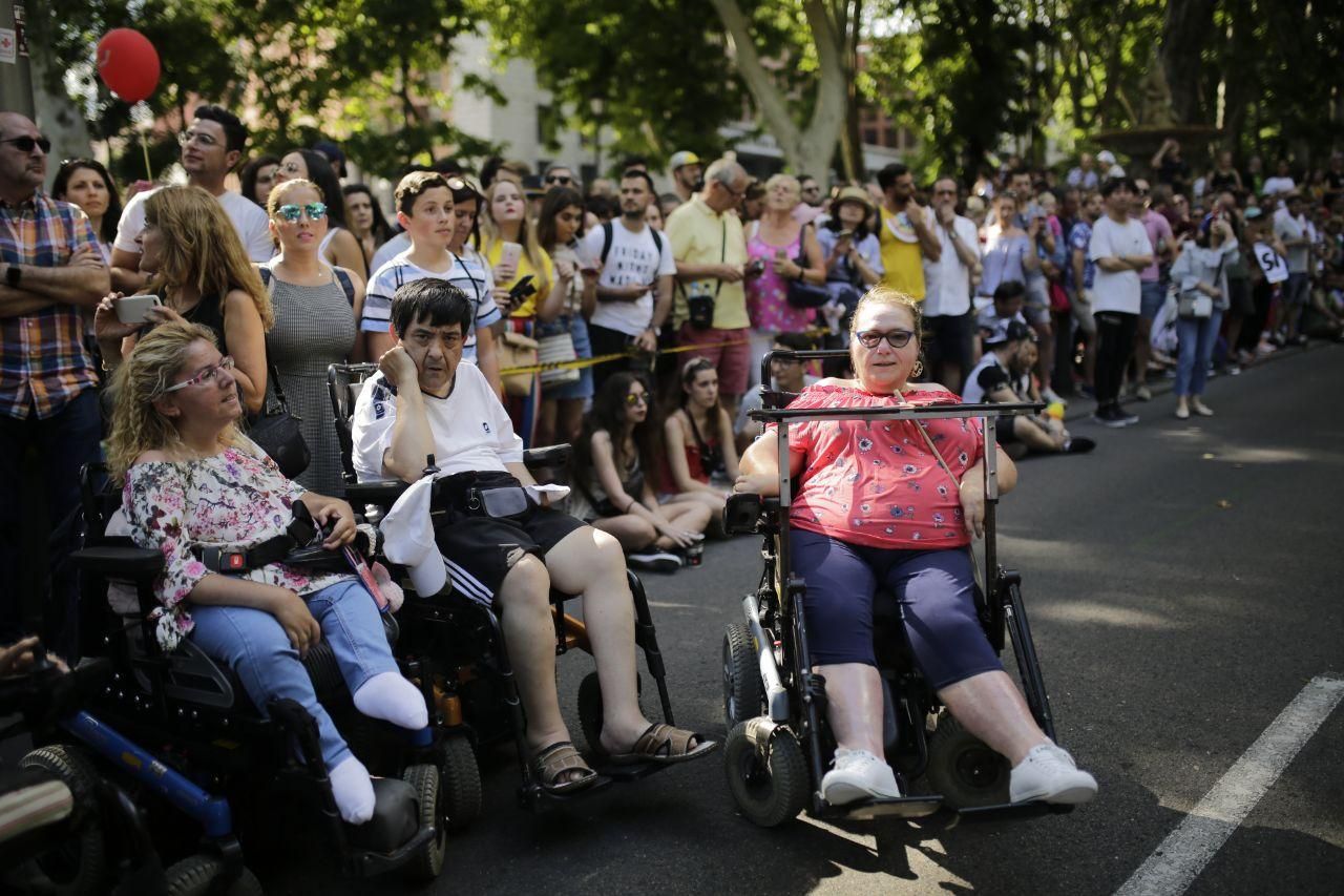 Manifestantes durante la marcha del Orgullo en Madrid.