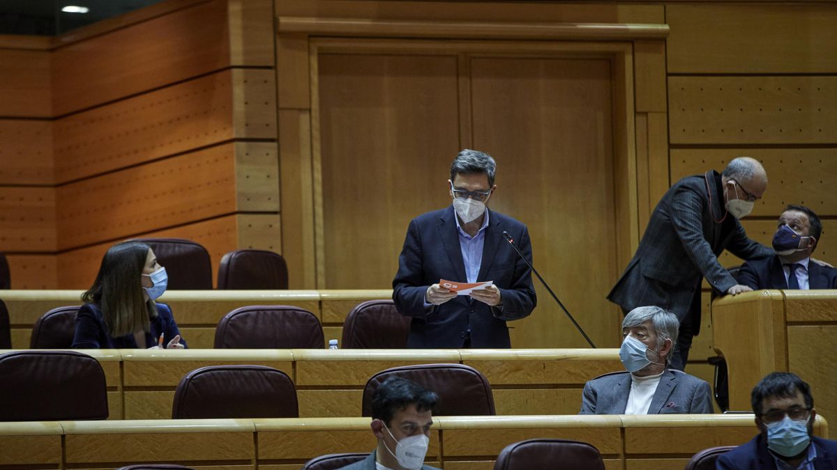Archivo - El portavoz de Ciudadanos en el Senado, Tomás Marcos Arias durante una sesión de control al Gobierno en el Senado, en Madrid (España), a 2 de febrero de 2021. Durante el pleno, el Ejecutivo se enfrenta esta vez a preguntas relacionadas con la nu