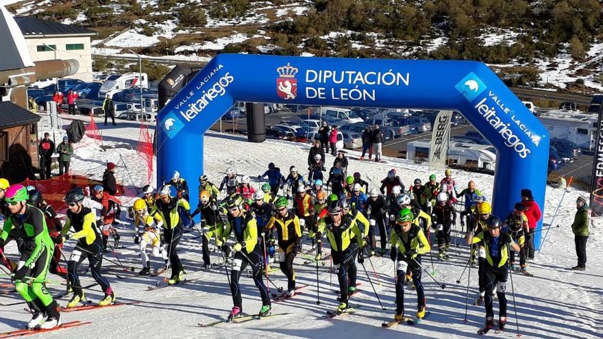 Momento de la prueba de Vertikal Skimo en Leitariegos este fin de semana.