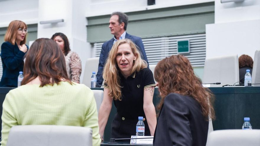 La concejala de Más Madrid, Lucía Lois, durante un pleno del Ayuntamiento de Madrid