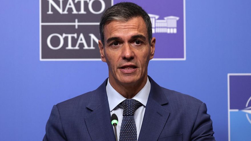 El presidente del Gobierno, Pedro Sánchez, tras la cumbre de la OTAN en Ankara.