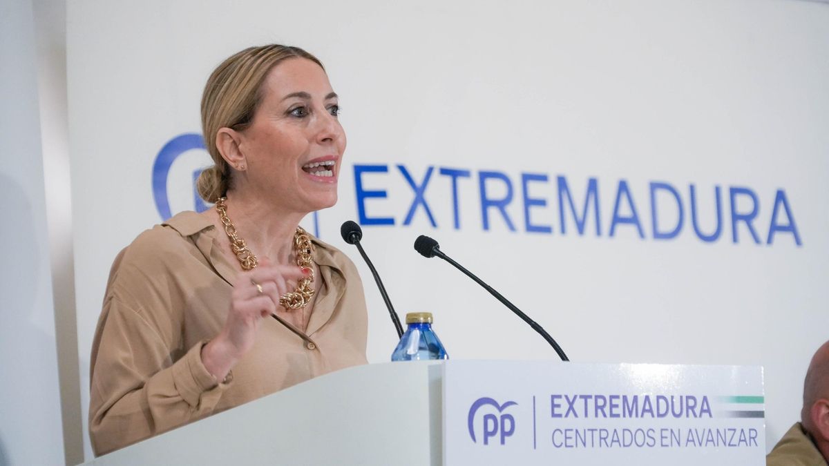 La presidenta de Extremadura, María Guardiola, en un acto del PP. Imagen de archivo