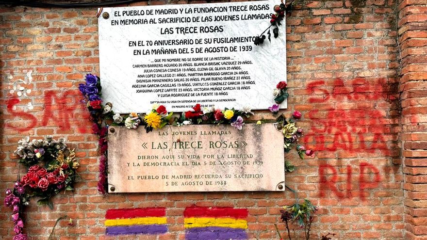 Sarah Santaolalla denuncia pintadas con amenazas de muerte contra ella en el memorial de Las Trece Rosas