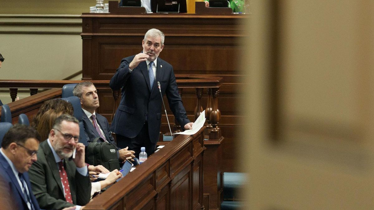 Clavijo, este martes en el Parlamento de Canarias.