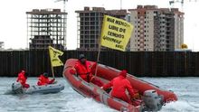 Obras en Puerto Mayor, protesta Greenpeace/ANSE