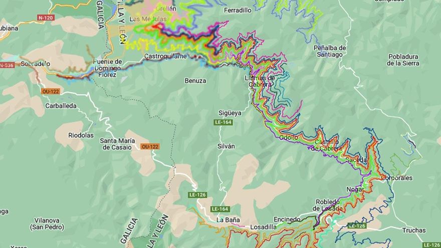 Un mapa digital de los canales romanos de Las Médulas certifica que es una de las redes hidráulicas más grandes de la Antigüedad